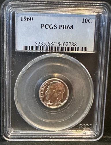 1960 Proof Roosevelt SILVER Dime PCGS PF68