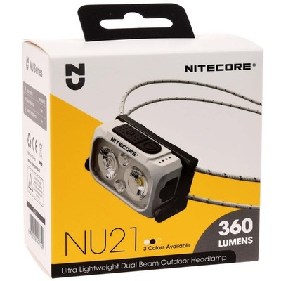 Nitecore NU21 LED Kopflampe, Stirnlampe, Headlamp, USB-C, max. 360 Lumen   Li-Io