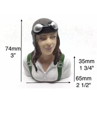 1pc 1/6 Female Civil Pilot Model Figure RC Plane 3"x2.5"x1 3/4" (S4)
