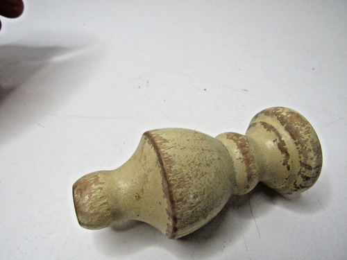Vintage / Antique Top Solid Wood Finial / Furniture Leg Shaby Chic #SN - Picture 3 of 6