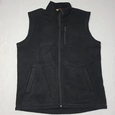 Smartwool Vest Mens XL Black Full Zip Wool Blend Fleece Hand Hudson Trail