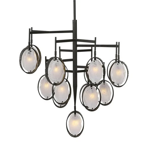 Uttermost Maxin 15-Light Steel and Glass Large Chandelier in Bronze/Black - Picture 4 of 7