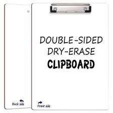 9x12.5 Inch Clipboard Dry Erase w/ Low Profile Clip for School Office