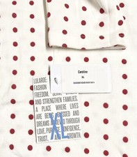 Lularoe Caroline XLARGE XL Sweater Cardigan White Mauve Pink Polka Dots. NWT