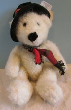 "TOPPER" BEARS FROM THE PAST COLLECTABLES 10"WHITE TEDDY BEAR W/TOP HAT