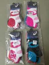 New Womens Asics Intensity Single Tab 3 Pk. Running Socks.