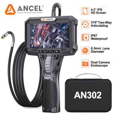 Two-Way Articulated Industrial Inspection Camera Snake Scope Cam with LED Light