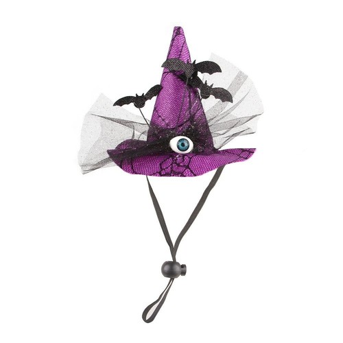 Adjustable Pet Witch Hat Stripe Dog Bat Hat Cat Cosplay Hat for Photograph - Picture 8 of 10