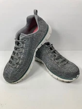 SKECHERS Womens 9.5 Flex Elite Walking Shoes Gray Athletic Sneakers 11863EW EUC