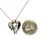 925 sterling silver love birds 10k  diamond Heart pendant chain necklace 4.1g 18 — photo 6