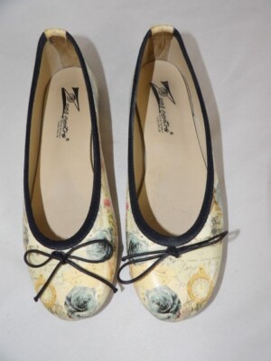 Zona Centro Woman's Floral Print Ballet Flats US 6.5 Made in Italy 