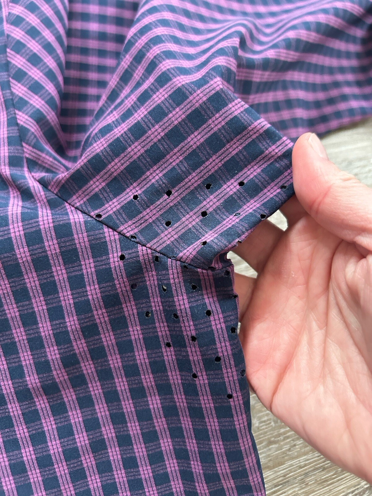 William Murray Button Front Vented Golf Shirt Pla… - image 6