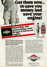 Vintage Print Ad 1980 Briggs & Stratton Corporation Service Parts Save Engine