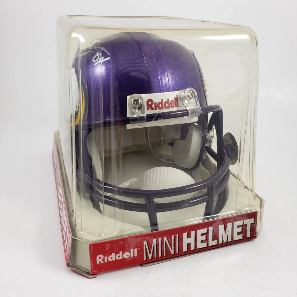 Minnesota Vikings Carl Eller Hall Of Fame Autographed Riddell Mini Helmet - Image 2 of 4
