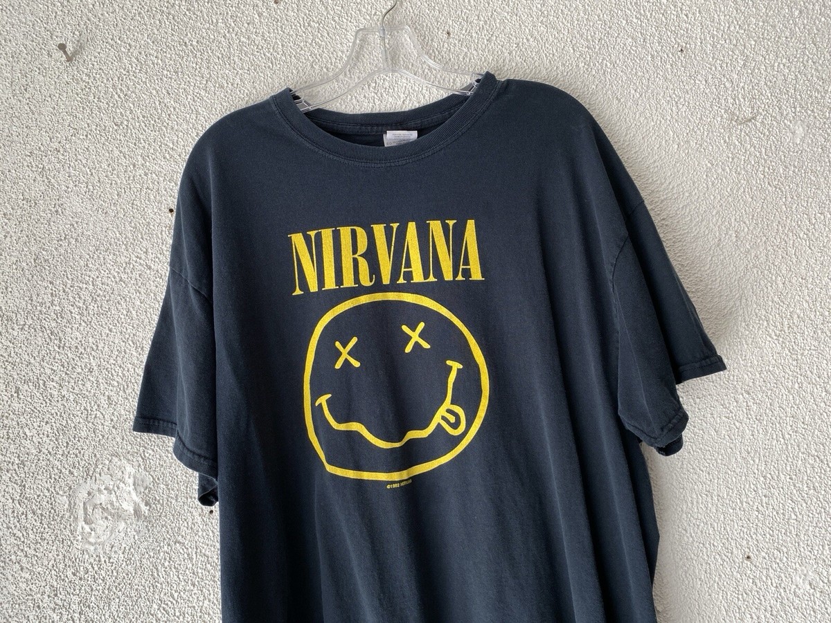 2010s NIRVANA Dated 1992 Reprint 2-SIDED SMILEY GRAPHIC BAND 2010s NIRVANA Dated 1992 Reprint 2-SIDED SMILEY GRAPHIC BAND
