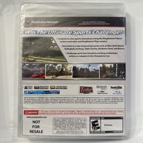 Sports Champions Video PS3 Game Sony PlayStation 3 New Sealed Volleyball Archery - Picture 2 of 3