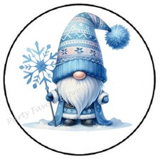 GNOME WITH SNOWFLAKE ENVELOPE SEALS LABELS STICKERS PARTY FAVORS