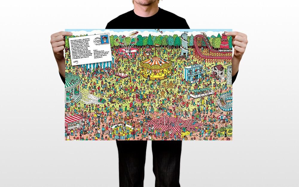 Where's Waldo? Find Wally Dinosaurs Puzzle Art Wall Room Poster