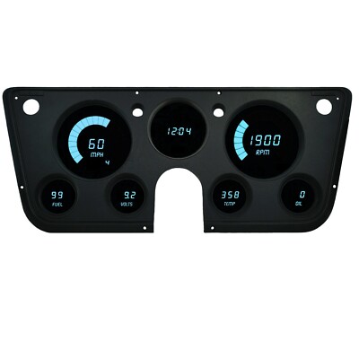 1967-1972 Chevy Truck Digital Dash TEAL LED Intellitronix DP6003T Made In USA!