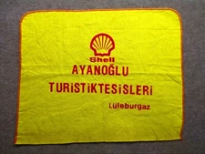 Shell oil company memorabilia complimentary gas station towel from TURKEY ??