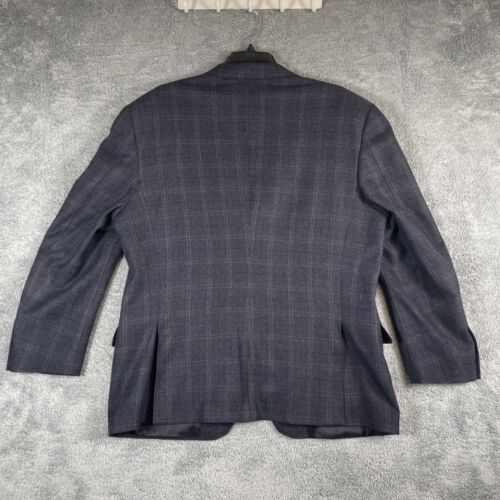 Canali Blazer Men 42 Gray Windowpane Plaid Wool Cashmere Sport Coat Italy Made - Picture 19 of 22
