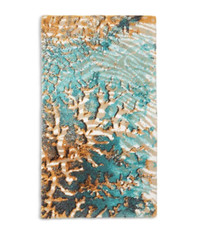  625 Abyss Cesari Coral and Wave Pattern Bath Rug - 27" x 47" Portugal NWT