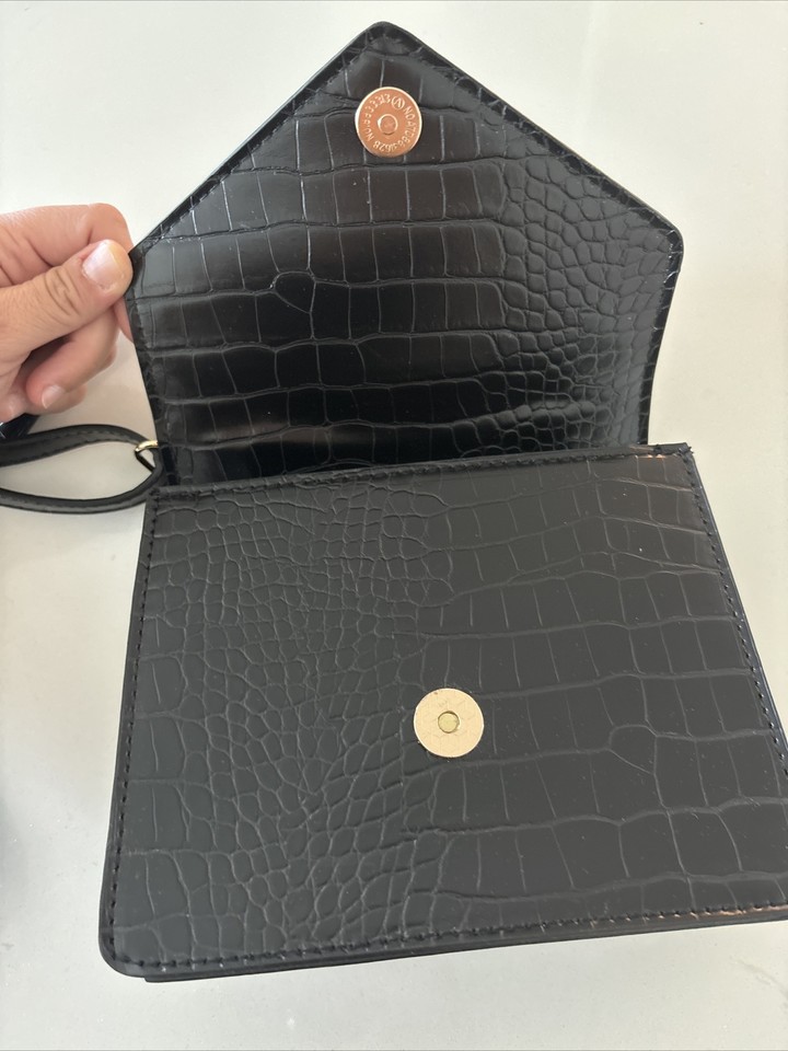 ASOS Faux Crocodile Crossbody Mini Bag Black eBay