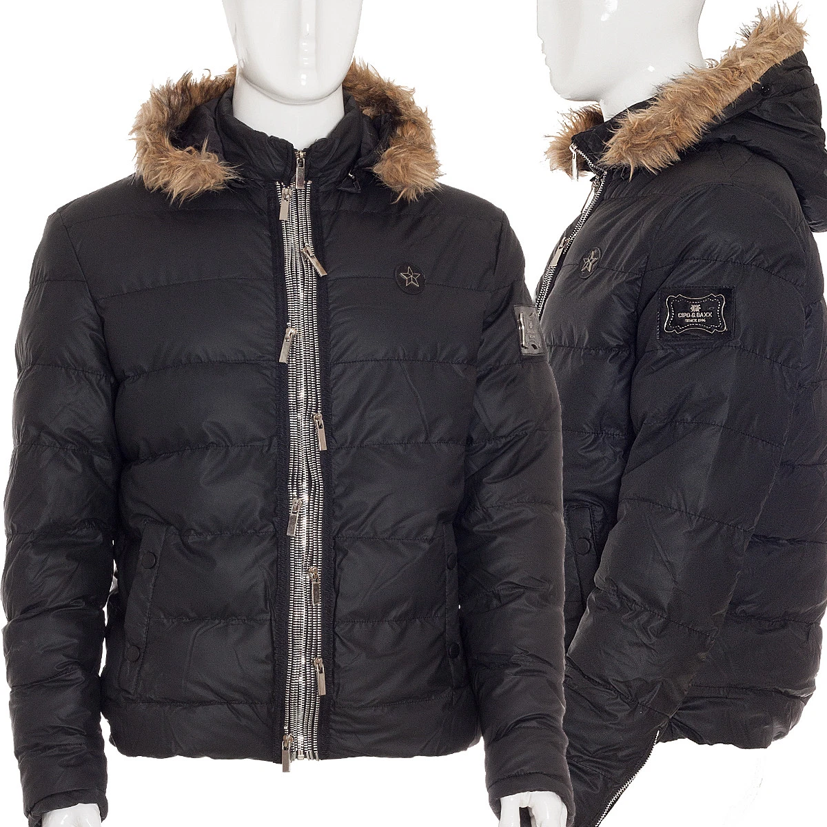 Blouson Doudoune Cipo & Baxx - Taille XL Gris - Neuf Avec étiquettes - Veste Chaude Homme
