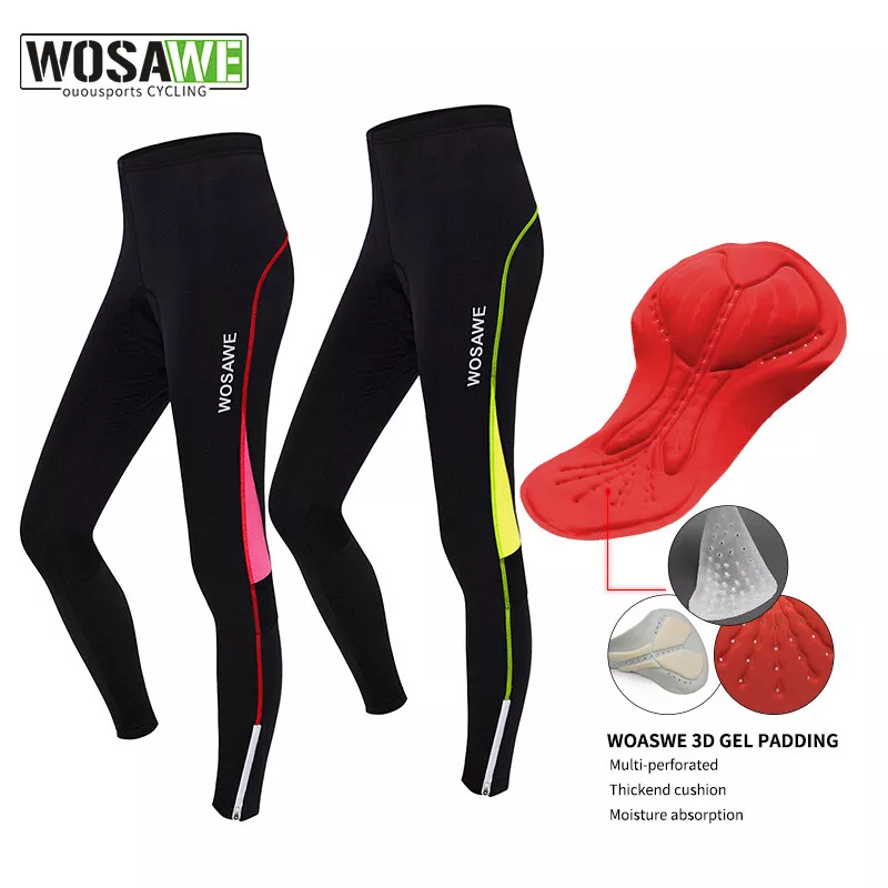 WOSAWE Ladies Cycling Tights 3D Padded Leggings Cycle Women Trousers Bike  Pants