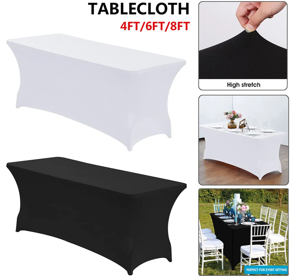 FITTED Table Cloths Trestle Tablecloth Wedding Rectangle 4ft 6ft 8ft Table Cover - image 2 of 4