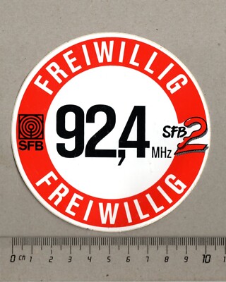 Aufkleber/Sticker SFB Freiwillig 92,4 MHz