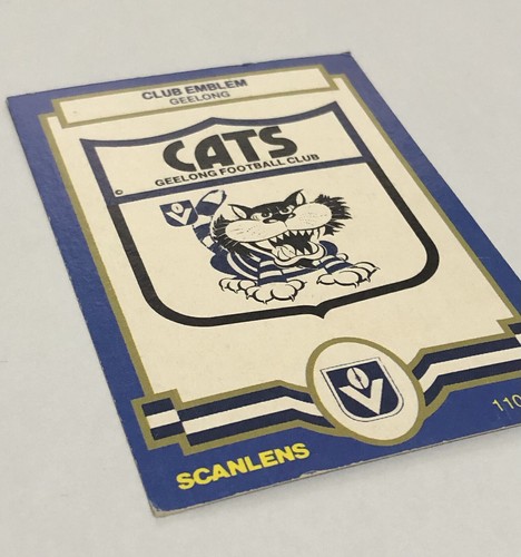1986 VFL SCANLENS. GEELONG CATS FOOTBALL LOGO CARD. 110 of 132. UNMARKED. - Picture 3 of 6
