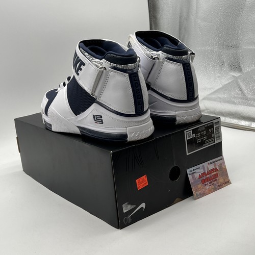 Size 8 - Nike Zoom LeBron 2 Retro 2022 USA White Leather (DR0826-100) - Picture 4 of 9