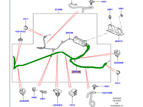 LAND ROVER PARKING BRAKE CABLE LR4 RANGE ROVER SPORT 10-13 LH