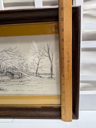 "Alte Nordbrücke Concord MA. " C. M. Goff ~ 1968 Vintage Kunstdruck ~ gerahmt - Bild 7 von 9