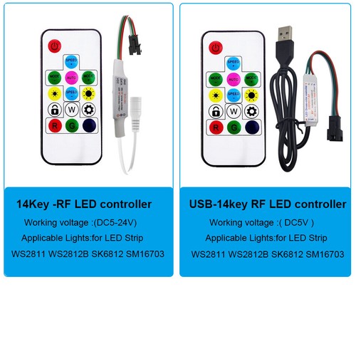 RF 14Key 17key 21key LED Pixel Strip Controller For WS2811 WS2812 RGB LED stirp - Picture 6 of 18