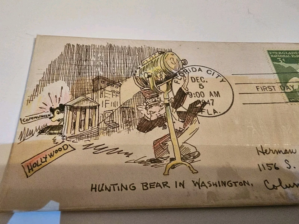 RARE THORTON SHAW HAND PAINTED FDC SC # 952 1947 - Image 2 of 4