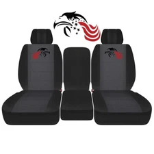 Designcovers 40-20-40 Front Fits 11-18 Ram 1500-3500/Blk Charcoal Eagle W Flag2