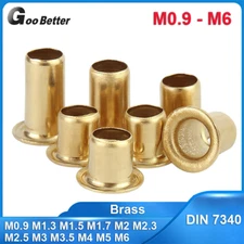Brass Hollow Tubular Rivets Eyelet Nuts M0.9/1.3/1.5/1.7/2/2.3/2.5/3/3.5/4/5/6