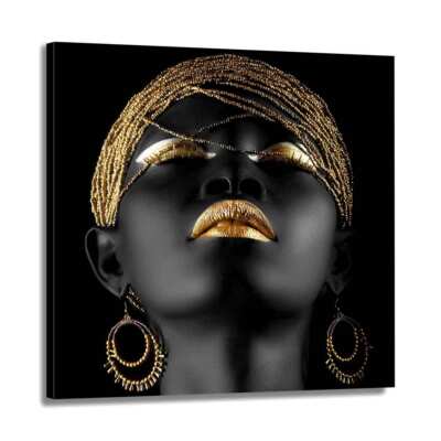 African Women Gold Leinwandbild Wandbild Kunst XL Deko