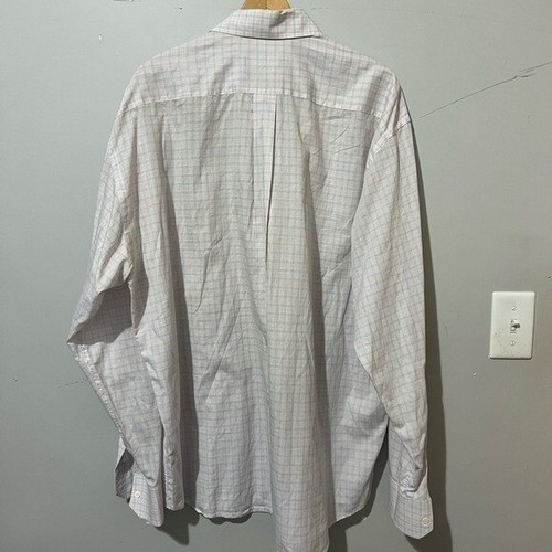 Canali Men's Plaid Button Down Shirt 44-17.5 Long Sleeves Red White Blue - Picture 3 of 7