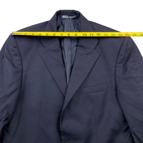 VTG Polo Ralph Lauren Boy's 100% Wool Gold 2-Button Blazer Navy Blue • Size 20 - Picture 9 of 12