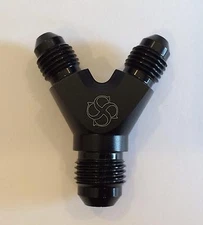 Z119 -6AN -4AN "Y" Block Fuel Fitting Junction Coupler Y 6/4/4 -6/-4/-4 BLACK