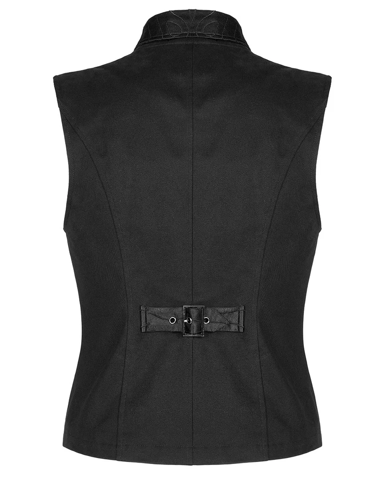 Punk Rave Mens Gothic Steampunk Regency Applique Formal Waistcoat Vest Top Black - Image 2 of 4