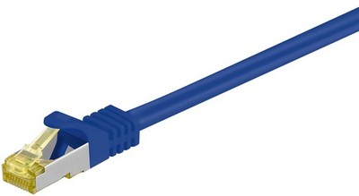 CAT 6a Netzwerkkabel mit CAT 7 Rohkabel, 500 MHz, S/FTP, LS0H, blau