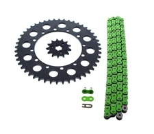 1996 1997 1998 1999 Kawasaki KX125 125 Green Chain & Sprocket Black 12/48 112L