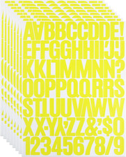 8 Sheets 1.5 Inch Letter Number Stickers,576 Pieces Adhesive Alphabet Sticker Le