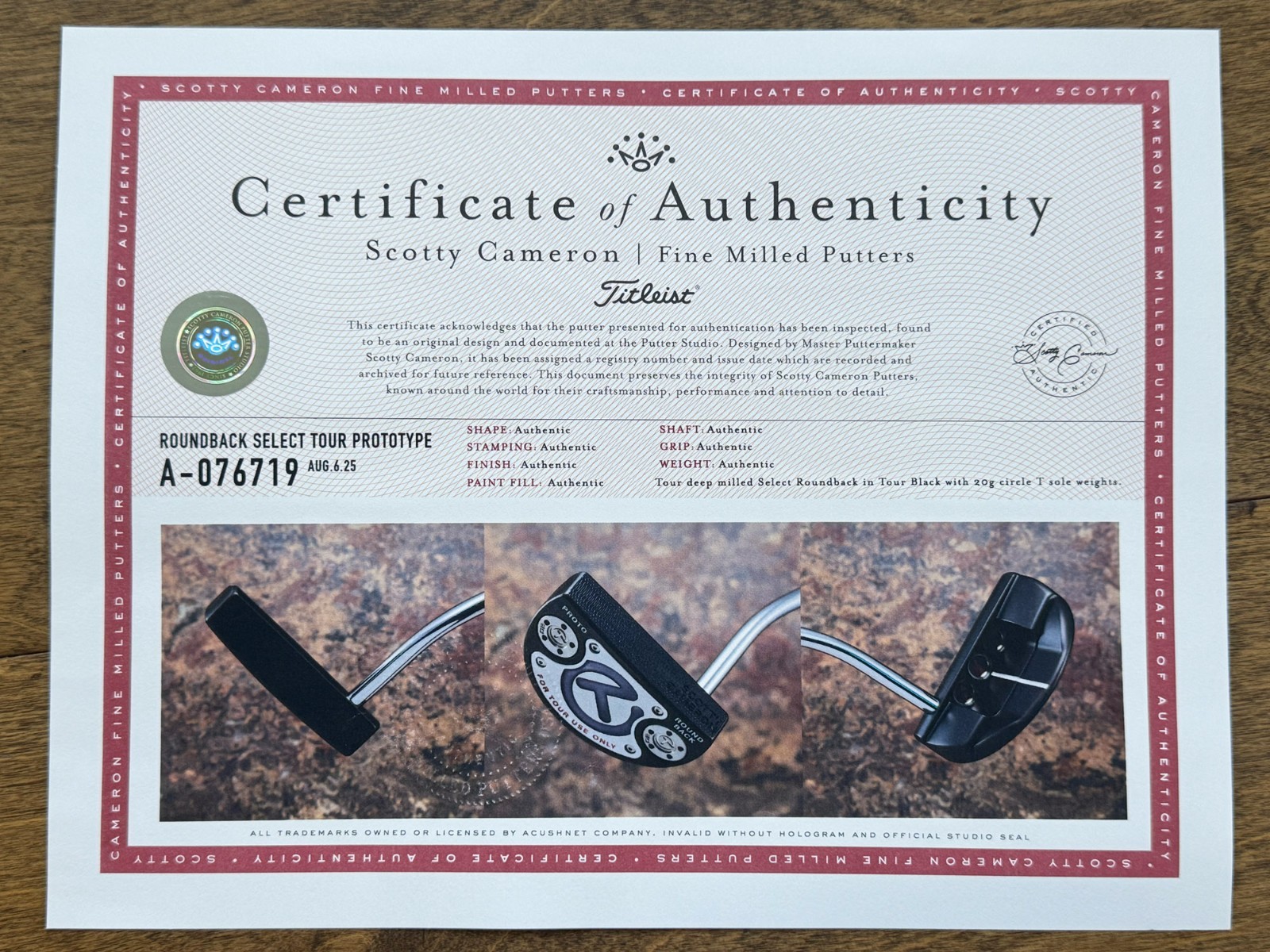 A076719, the certificate in an eBay listing's photos