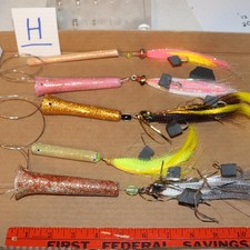 Lot of 5 Custom Trolling Lures 6-11" Kingfish King Mackerel Bluefish Bonita LT#H