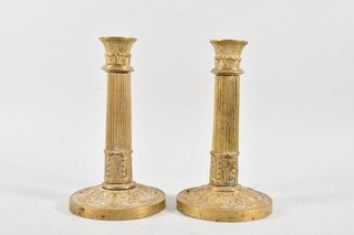 C56G13 Paar Empire Kerzenhalter Leuchter Bronze feuervergoldet um 1810
